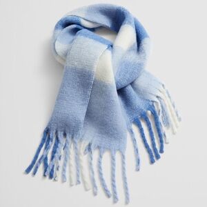 & OTHER STORIES‎ Checked Blue and Ivory Wool-Blend Scarf